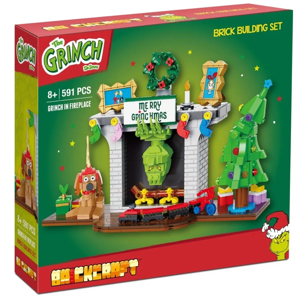 LEGO BRICKCRAFT The GRINCH Dr. Seuss Christmas Fireplace Set - NEW